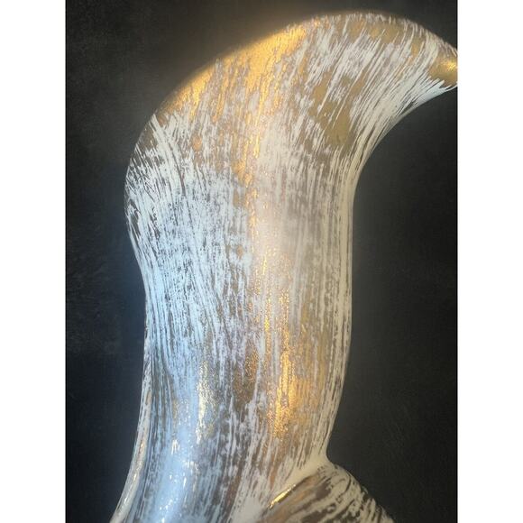 Set 2 Vintage MCM Haeger Tweed Calla Lily Candle Holder Vase 22K Gold Trim Pair - Picture 5 of 16